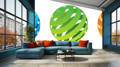 Set of realistic decorative 3d spheres Wall mural