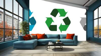 Set vector recycle symbol on a white background. Vector illustration Wall mural