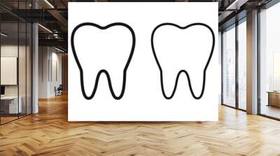 tooth icon, tooth icon vector isolated on white background. tooth icon image, tooth icon illustration Wall mural