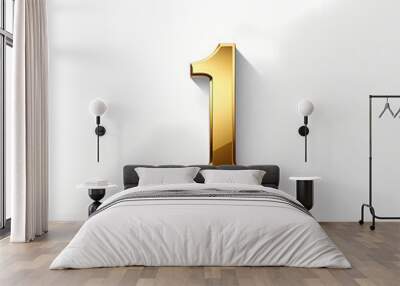 number one on gold Wall mural