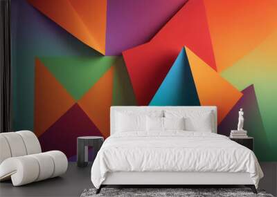 Colorful geometric abstract background made of different shapes Wall mural