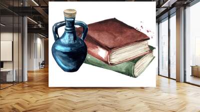 Witch's bottle and old ritual books Wall mural