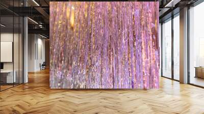 Pink streamers with sparkling glitter Wall mural