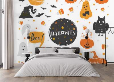 Halloween elements set Wall mural