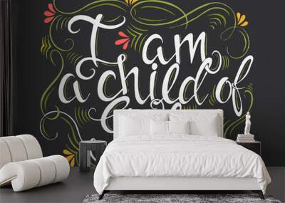 Religions lettering illustration Wall mural