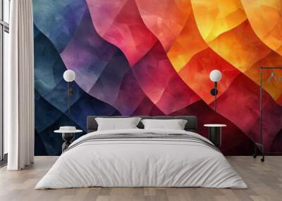 Shimmering abstract design with resplendent, phosphorescent colors and a glossy, glittering finish that captivates with radiant and flamboyant hues. Watercolor style, high resolution Illustration, in Wall mural