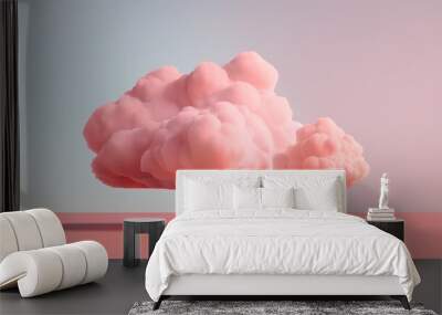 Surreal sky adorned with colorful, whimsical clouds, perfect for imaginative and creative projects. 3D Illustration Rendering , Minimalism, Wall mural