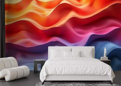 Wavy backgrounds with dynamic shapes create a sense of movement ideal for stylish designs Background Illustration, Bright color tones, , Minimalism, Wall mural