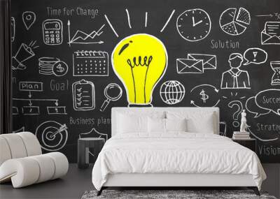 business idea drawing concept Wall mural