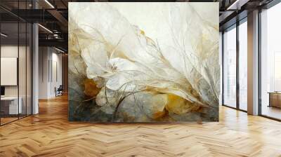 Abstract Art With Floral Motif, Oil Painting Wall mural