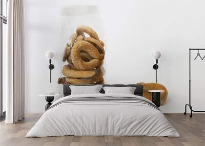 cookies on a white background, tarallucci Wall mural