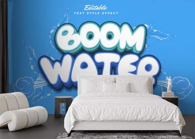 editable boom water text effect.typhography logo Wall mural