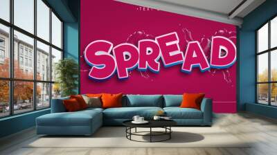 editable red spread text effect with splash water.typhography logo Wall mural