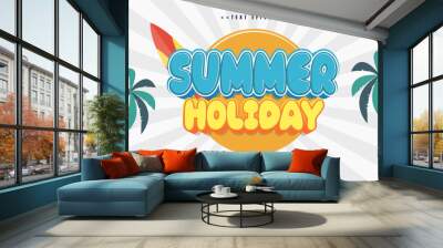 editable summer holiday text effect.typhography logo Wall mural