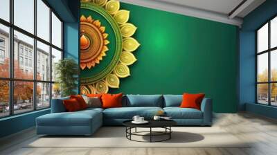 A festive design featuring decorative lamps and floral patterns for celebrations. Wall mural