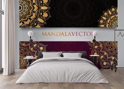 Gold Mandala Vector-design-Banner Background Wall mural