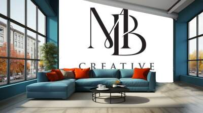 Modern Creative MB Logo Design. icon initial Based Monogram and Letters in Luxury vector. Wall mural