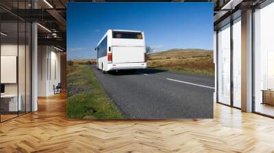 Blurred bus on rural road Wall mural