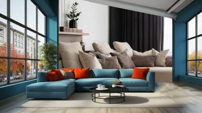 Elegant beige corner sofa Wall mural