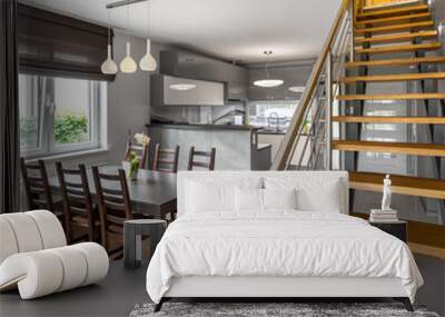 Open floor apartment with stairs Wall mural