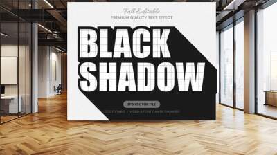 Black Long Shadow editable text effect,font graphic style Suitable for presentations, posters, social media graphics, and digital designs. Creative and sleek design. Wall mural