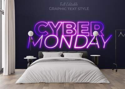 Cyber Monday Editable 3D Text Style Effect Premium Wall mural