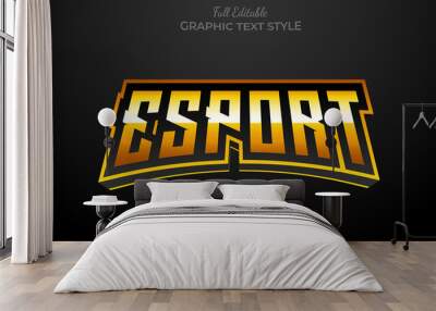 Esport Gold Editable Text Style Effect Premium Wall mural