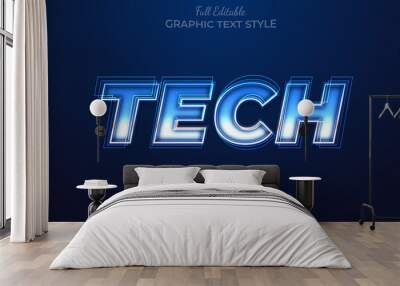 Tech Futuristic Editable Premium Text Effect Wall mural