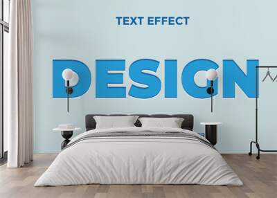 blue design cutout style editable text effect template Wall mural