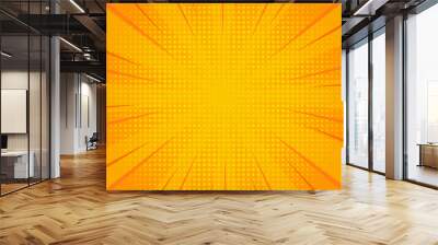 Comic abstract orange background Wall mural