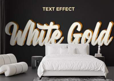 Elegant white gold editable text effect template Wall mural