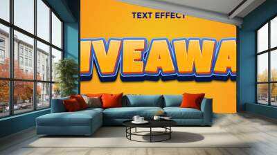 Giveaway editable text effect template Wall mural