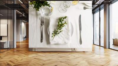 beautiful table setting for romantic dinner for two Wall mural