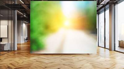 Abstract blurred summer nature background with sunlight Wall mural