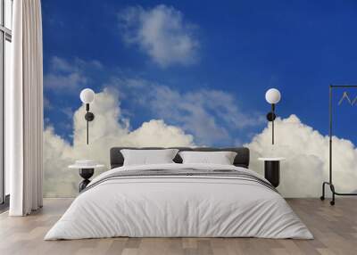 pure clear blue sky heap white cloud and sunlight shiny on a day Wall mural