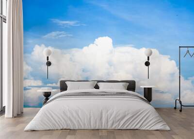 white cloud in summer clear blue sky background Wall mural