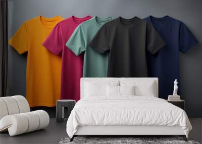 Set of templates colored t-shirts unisex. Wall mural