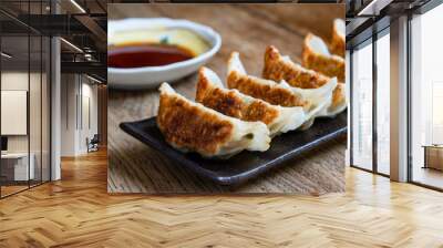 Gyoza, Japanese dumpling filled with meat or vegetables Wall mural