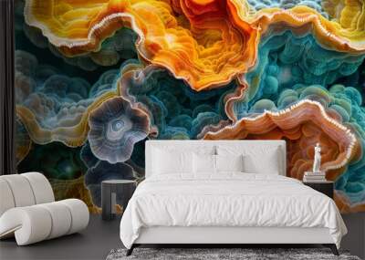 Abstract Coral Reefs, Detailed close-ups of coral reefs creating intricate abstract patterns Wall mural