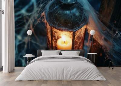 burning candle light Wall mural