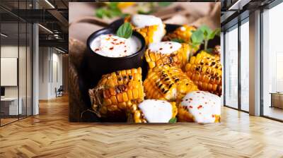 Grilled corn on the cob Wall mural