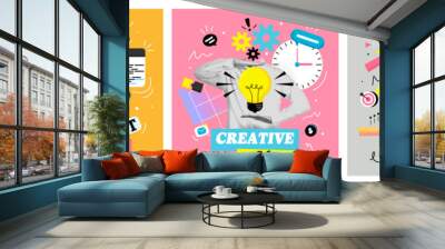 Collage poster design - Business Solutions Wall mural