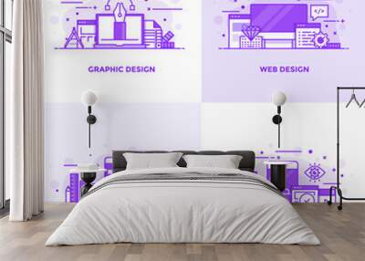 Flat line Purple Designed Concepts Wall mural