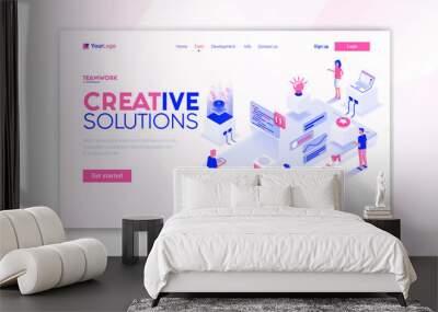 Flat Modern design of website template - Creative Solutions Wall mural