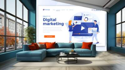 Flat Modern design of website template - Digital Marketing Wall mural