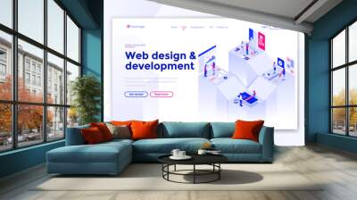 Flat Modern design of website template - Web Design Wall mural