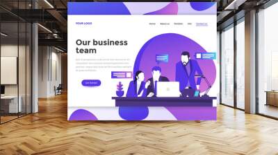 Flat Modern design of wesite template - Business team Wall mural