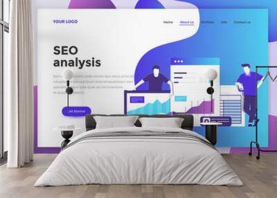 Flat Modern design of wesite template - Seo Wall mural