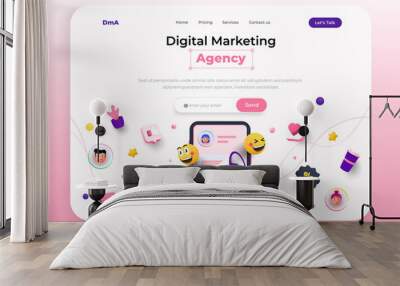 Landing Page Template - Digital Marketing Agency Wall mural