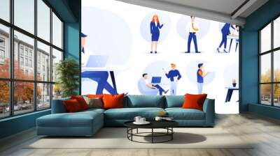 Modern colorful Office Business illustration Wall mural